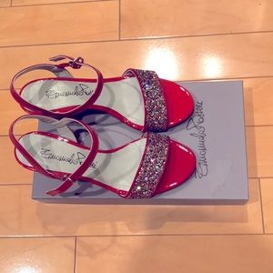 Italy made red lady sandals